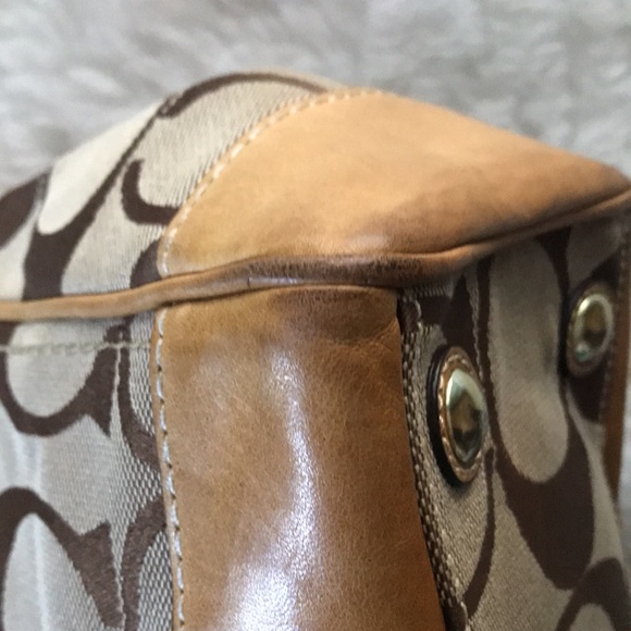 COACH Madeline 12463 tan Signature fabric satchel - Picture 8 of 17